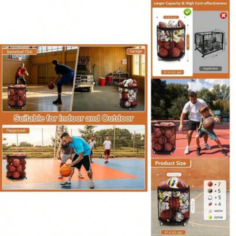Sports Equipment For Volleyball - عربة تخزين كرات متينة لكرة القدم